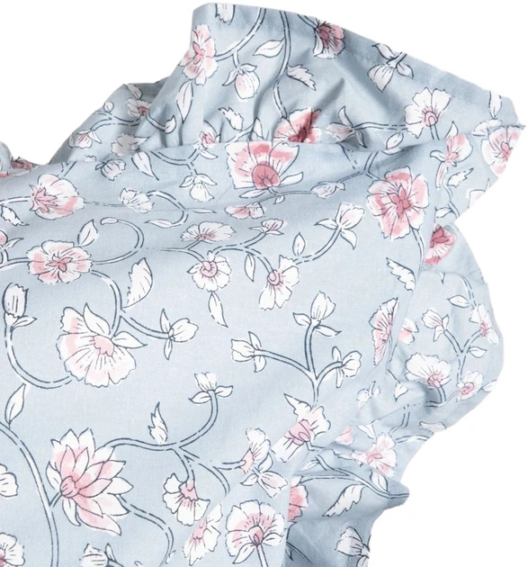 Komplet pościeli Homla Elena Poszewka na kołdrę 160 x 200 cm + 2 poszewki na poduszki 70 x 80 cm bawełniany z falbanką niebieski (5906496755590) - obraz 3