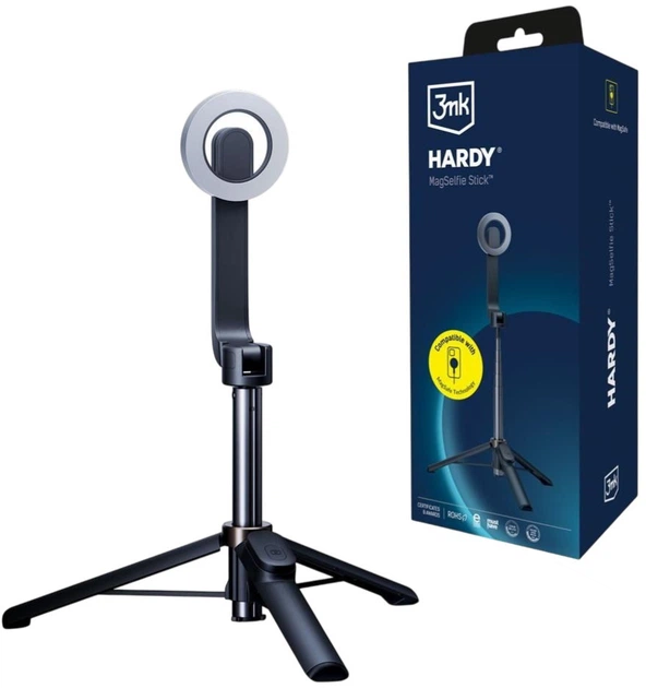 Селфі-палка 3MK HARDY MagSelfie Stick Black (5903108553001) - зображення 14