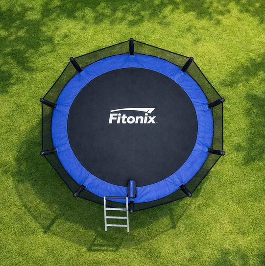Батут усиленный Fitonix 252 см 8 ft, до 120 кг, с защитной сеткой 160 см и стремянкой - изображение 5