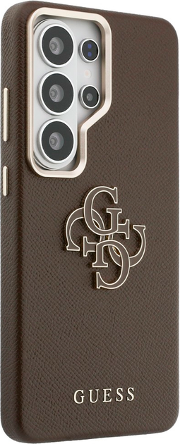 Etui Guess Grained Big 4G Metal Logo do Samsung Galaxy S26 Ultra Brown (3666339612962) - obraz 4