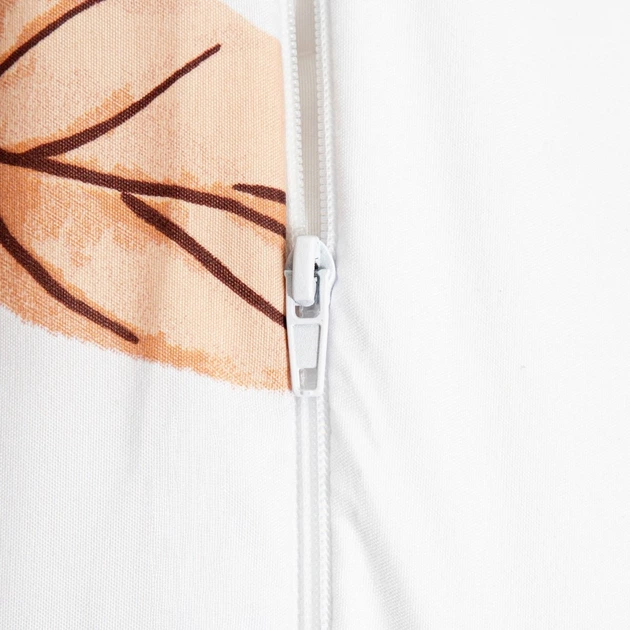 Komplet pościeli Homla Leafy Poszewka na kołdrę 220 x 200 cm + 2 poszewki na poduszki 70 x 80 cm z mikrofibry w motyw liści biały (5906496755859) - obraz 3