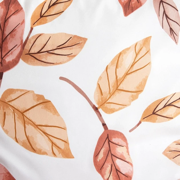 Komplet pościeli Homla Leafy Poszewka na kołdrę 220 x 200 cm + 2 poszewki na poduszki 70 x 80 cm z mikrofibry w motyw liści biały (5906496755859) - obraz 5