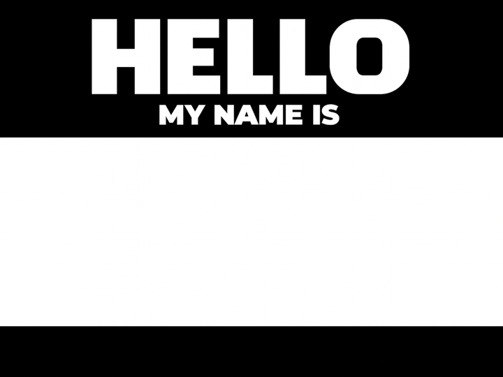 Стікери "HELLO MY NAME IS" Чорні (50шт) - Фото 1 Стікери "HELLO MY NAME IS" Чорні (50шт) - зображення 1