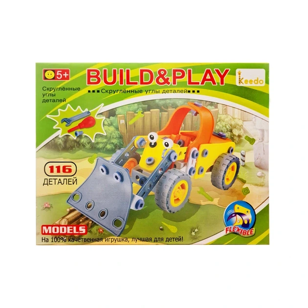 Конструктор дитячий Build&Play "Бульдозер" Keedo J-108A, 116 елементів - изображение 2
