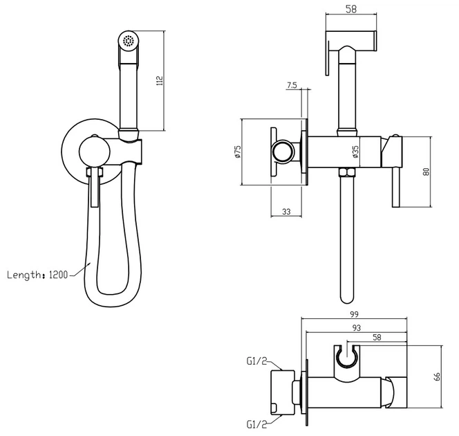 Змішувач для гігієнічного душу MIXXUS PREMIUM HANS 002-A INNER GRAPHITE (Колір графіт) (MI6921) - Фото 2 Змішувач для гігієнічного душу MIXXUS PREMIUM HANS 002-A INNER GRAPHITE (Колір графіт) (MI6921) - изображение 2