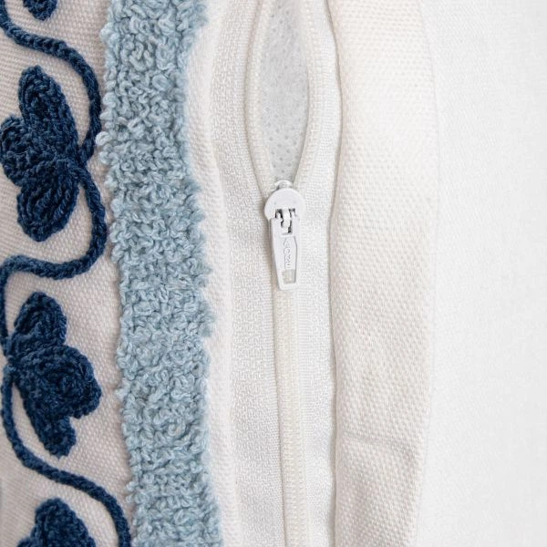 Наволочка Homla Ganti w wyszywane kwiaty granatowe 45x45 см (5904183877303) - зображення 3