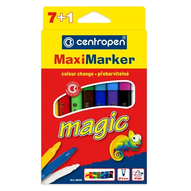Фломастери Centropen Magic Maxi 8 кольорів 8649/08 - Фото 1 Фломастери Centropen Magic Maxi 8 кольорів 8649/08 - изображение 1