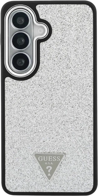 Etui plecki Guess Fixed Glitter Triangle MagSafe do Samsung Galaxy S26 Plus Silver (3666339613556) - obraz 3
