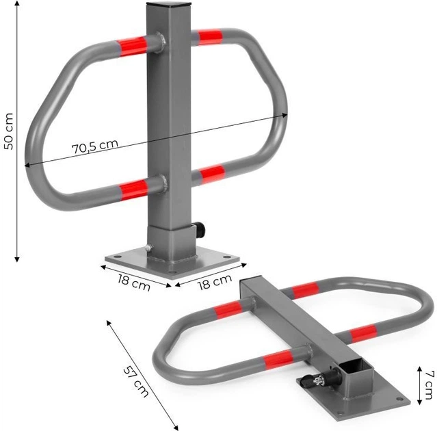 Блокада паркувальна ModernHome by Multistore складана зі світловідбиваючими смугами на ключ 50 см (DNPL-006) - зображення 9