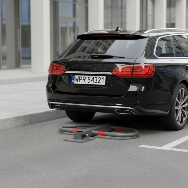 Блокада паркувальна ModernHome by Multistore складана зі світловідбиваючими смугами на ключ 50 см (DNPL-006) - зображення 11