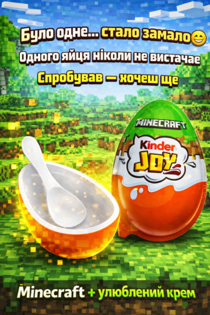 Kinder Joy Minecraft 12 штук по 20 г кіндер джой майнкрафт шоколадне яйце з іграшкою сюрприз Ferrero для дітей подарунок фанатам гри колекційна фігурка нова серія - зображення 5
