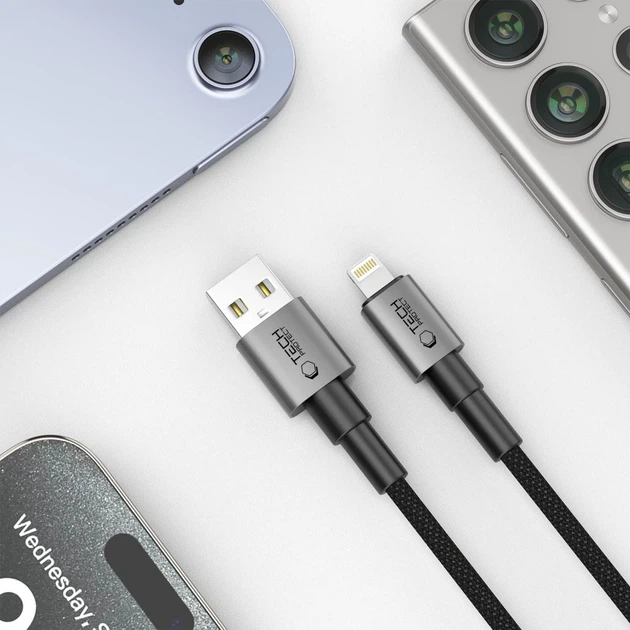 Кабель Tech-Protect Ultraboost DNA USB-A to Lightning 0.25 m Iron Grey (5906302361731) - Фото 4 Кабель Tech-Protect Ultraboost DNA USB-A to Lightning 0.25 m Iron Grey (5906302361731) - изображение 4