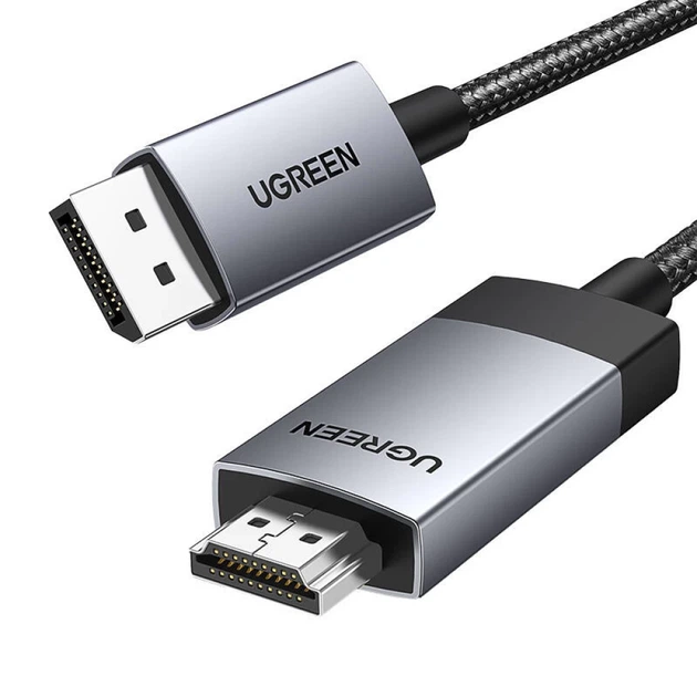 Кабель Ugreen DisplayPort to HDMI 4K 60Hz 3m Black (6941876224913) - Фото 1 Кабель Ugreen DisplayPort to HDMI 4K 60Hz 3m Black (6941876224913) - зображення 1