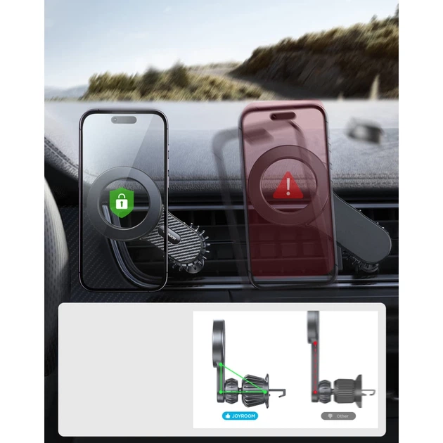Автотримач Joyroom Magnetic Car Holder Black with MagSafe (JR-ZS355) - зображення 11