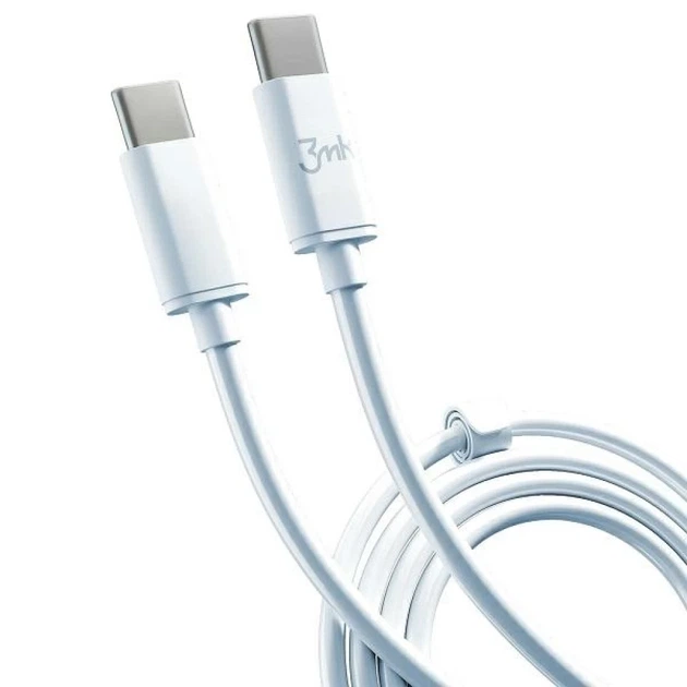 Кабель 3mk Hyper Cable USB-C to USB-C 100W 2m White (5903108464543) - Фото 5 Кабель 3mk Hyper Cable USB-C to USB-C 100W 2m White (5903108464543) - изображение 5