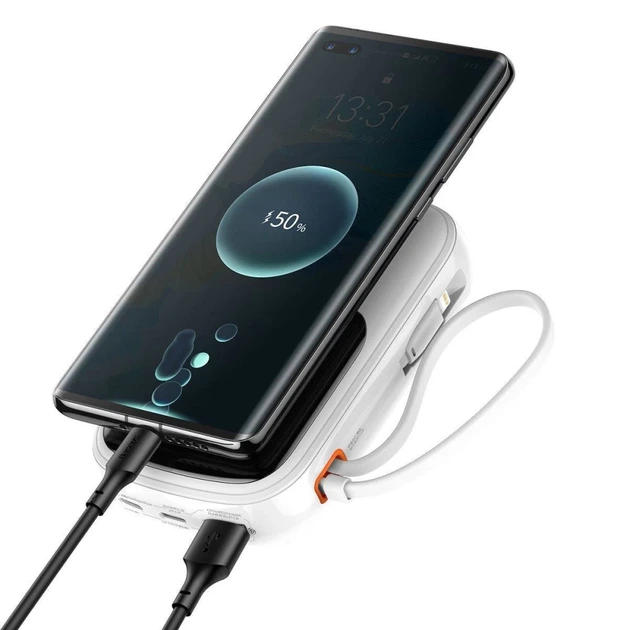 Портативное зарядное устройство Baseus Qpow Digital Display Fast Charging 20W 10000mAh with Lighting Cable White (PPQD060002) - изображение 2