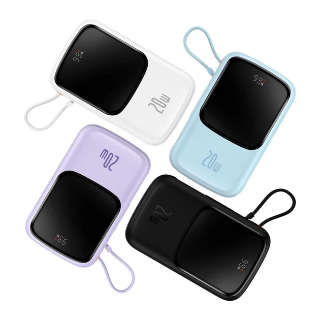 Портативное зарядное устройство Baseus Qpow Digital Display Fast Charging 20W 10000mAh with Lighting Cable White (PPQD060002) - изображение 9
