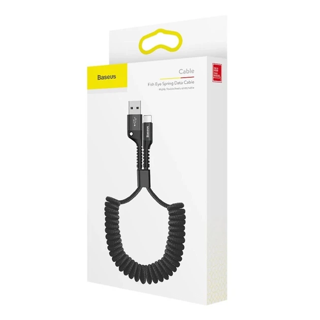 Кабель Baseus Fish Eye Spring Data USB-A to Lightning 1m Black (CALSR-01) - изображение 6