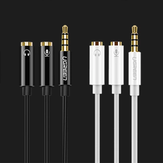 Кабель Ugreen Mini Jack 3.5mm to 2x Mini Jack 3.5mm (Microphone/Stereo Output) 0.2m Black (6957303836208) - Фото 9 Кабель Ugreen Mini Jack 3.5mm to 2x Mini Jack 3.5mm (Microphone/Stereo Output) 0.2m Black (6957303836208) - зображення 9