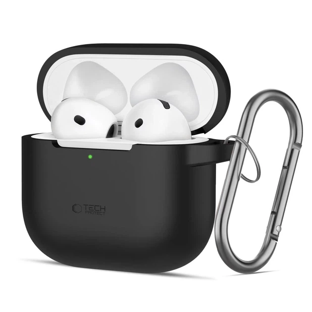 Чехол для наушников Tech-Protect Silicone Hook для AirPods 4 Black (5906302370047) - Фото 1 Чехол для наушников Tech-Protect Silicone Hook для AirPods 4 Black (5906302370047) - изображение 1
