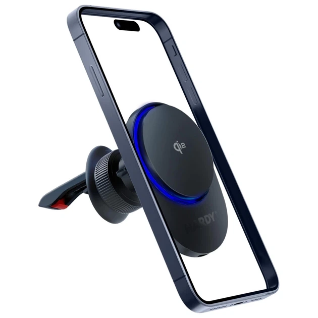 Автодержатель с функцией беспроводной зарядки 3MK Hardy AeroCharger 15W Black with MagSafe (5903108646536) - Фото 4 Автодержатель с функцией беспроводной зарядки 3MK Hardy AeroCharger 15W Black with MagSafe (5903108646536) - изображение 4