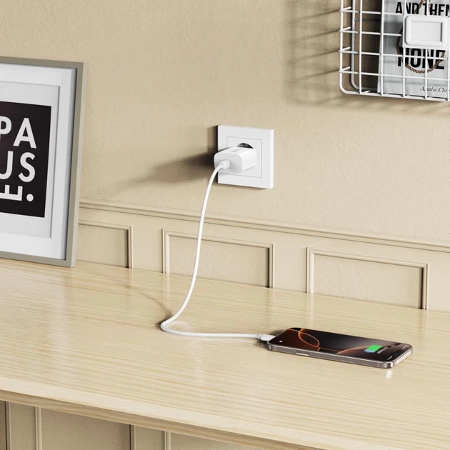 Мережевий зарядний пристрій Tech-Protect NC20W 20W USB-C with USB-C to USB-C Cable 1 m White (5906302361588) - зображення 11