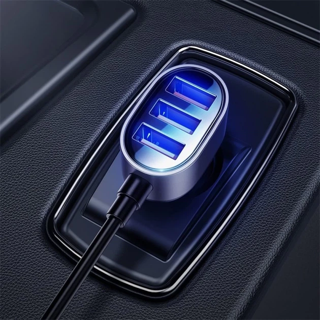Автомобильное зарядное устройство Joyroom 5x USB-A with Extension Cable 6.2A Black (JR-CL03) - Фото 4 Автомобильное зарядное устройство Joyroom 5x USB-A with Extension Cable 6.2A Black (JR-CL03) - изображение 4