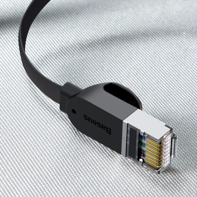 Сетевой кабель Baseus High Speed (Flat) Ethernet RJ45 Cat.6 1000Mb/s 1m Black (PCWL-B01) - изображение 6