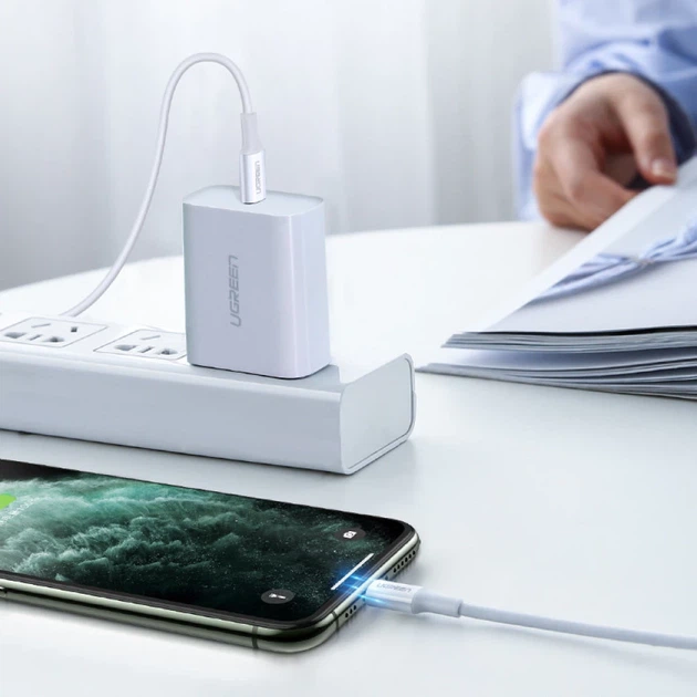 Кабель Ugreen USB Type-C to Lightning 3A 0.25m White (UGR1291WHT) - изображение 5