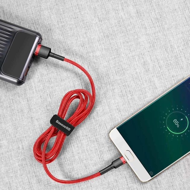 Кабель Baseus Cafule USB-A to Micro-USB 1m Red (CAMKLF-B09) - Фото 5 Кабель Baseus Cafule USB-A to Micro-USB 1m Red (CAMKLF-B09) - изображение 5