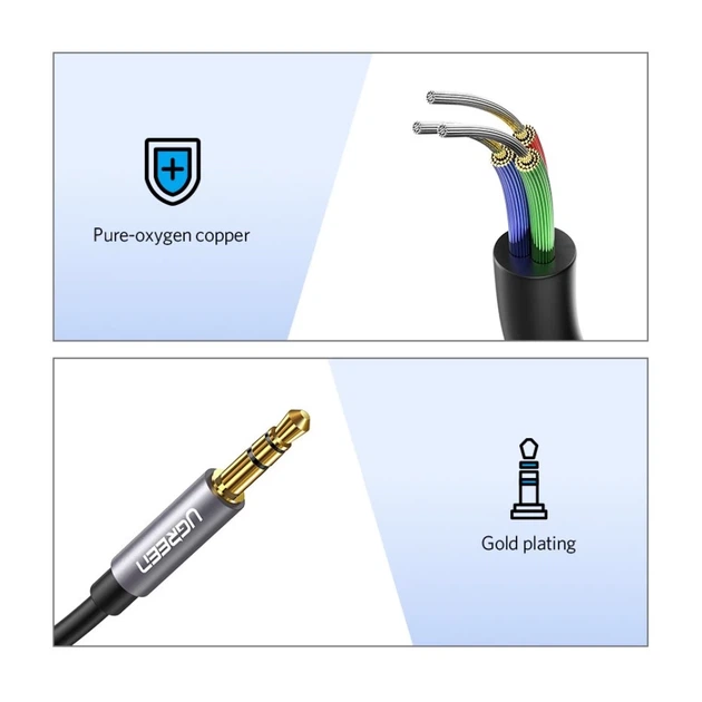 Кабель-подовжувач Ugreen Mini Jack 3.5mm (Male) to Mini Jack 3.5mm (Female) 1m Silver (6957303815920) - Фото 8 Кабель-подовжувач Ugreen Mini Jack 3.5mm (Male) to Mini Jack 3.5mm (Female) 1m Silver (6957303815920) - зображення 8