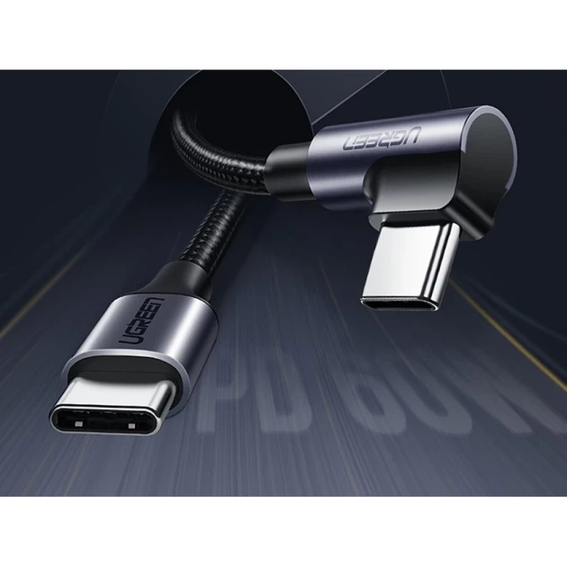Кабель Ugreen USB Type-C to USB Type-C 60W 20V 3A 2m Black Gray (UGR1127BLK) - Фото 2 Кабель Ugreen USB Type-C to USB Type-C 60W 20V 3A 2m Black Gray (UGR1127BLK) - изображение 2