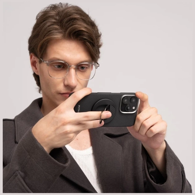 Кольцо-держатель Pitaka MagEZ Grip 3 Black Grey with MagSafe (MGB2402) - Фото 8 Кольцо-держатель Pitaka MagEZ Grip 3 Black Grey with MagSafe (MGB2402) - изображение 8