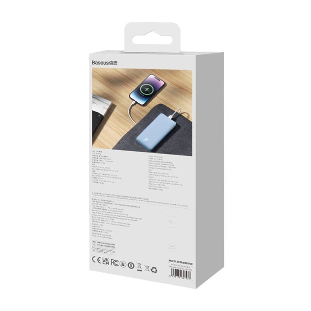 Портативний зарядний пристрій Baseus Airpow 20W 10000mAh Blue (P10022801313-00) - зображення 8