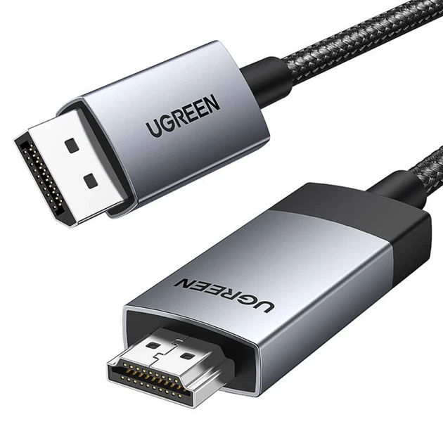 Кабель Ugreen DP119 HDMI to Display Port 4K 2m Grey (15774-ugreen) - Фото 1 Кабель Ugreen DP119 HDMI to Display Port 4K 2m Grey (15774-ugreen) - зображення 1