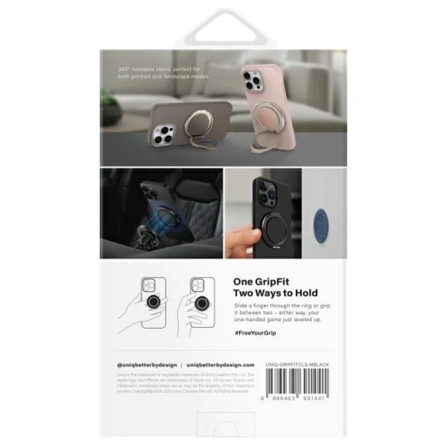 Держатель UNIQ GripFit Classic Midnight Black (UNIQ-GRIPFITCLS-MBLACK) - Фото 3 Держатель UNIQ GripFit Classic Midnight Black (UNIQ-GRIPFITCLS-MBLACK) - изображение 3