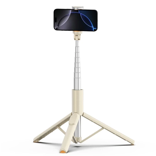 Универсальный штатив Tech-Protect Bluetooth Selfie Stick Tripod Beige (5906302330874) - изображение 5