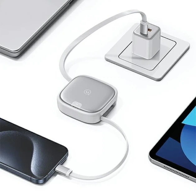 Kabel Usams Pocket 3‑in‑1 USB‑A/USB‑C/Lightning/Micro‑USB 60W 90 cm Purple (6958444908137) - obraz 5