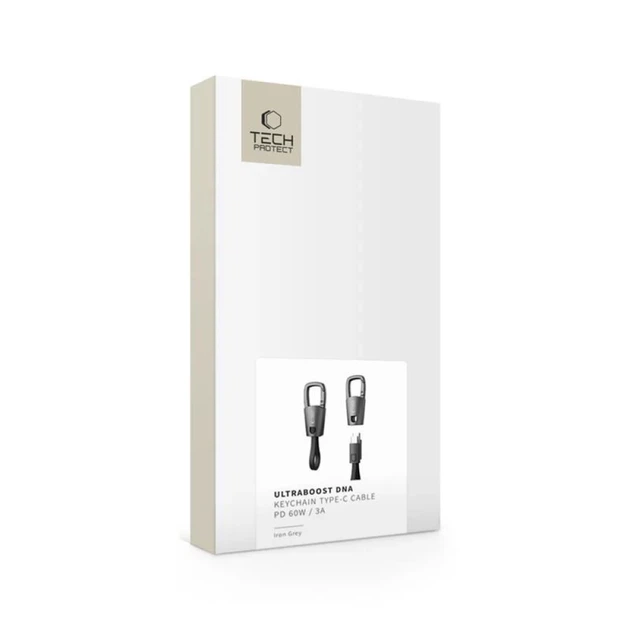 Кабель Tech-Protect Ultraboost DNA Keychain USB-C to USB-C PD 60W 0.17m Iron Grey (5906302331963) - изображение 7
