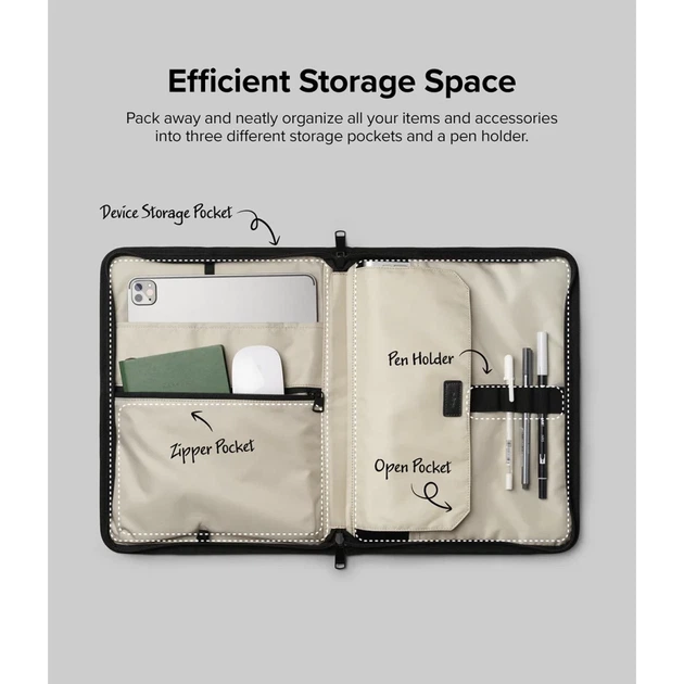 Чехол Ringke Smart Zip Pouch для iPad Pro 2021/2020/2018 5th/4th/3rd 13 Beige (8809818842145) - изображение 5
