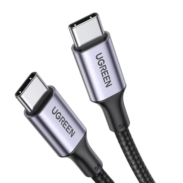 Кабель Ugreen US316 USB-C to USB-C 100W 0.5m Black (20478-Ugreen) - Фото 2 Кабель Ugreen US316 USB-C to USB-C 100W 0.5m Black (20478-Ugreen) - изображение 2