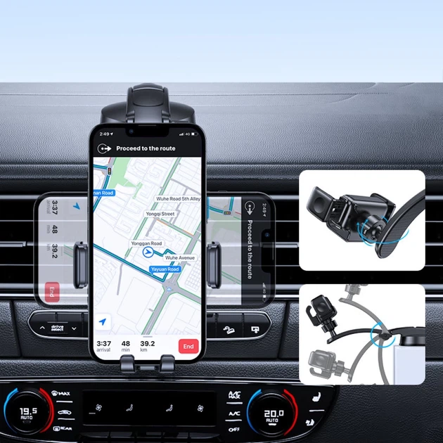 Автодержатель Joyroom Mechanical Car Cockpit Holder Black (JR-ZS283-BK-CK) - Фото 3 Автодержатель Joyroom Mechanical Car Cockpit Holder Black (JR-ZS283-BK-CK) - изображение 3
