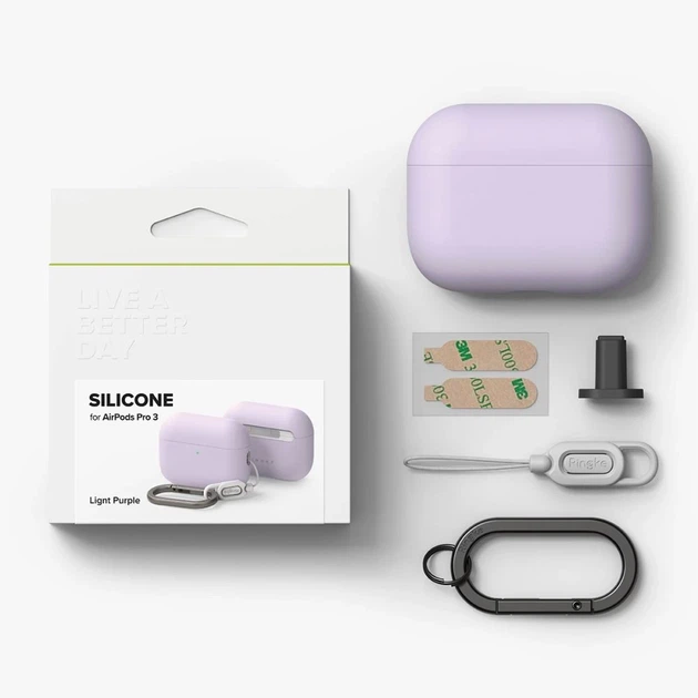 Чохол для навушників Ringke Silicone для AirPods Pro 3 Light Purple (8800293859437) - зображення 6