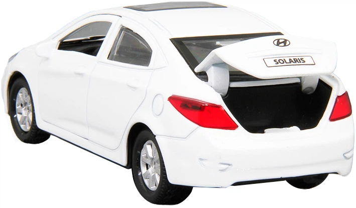 【値下げ】HYUNDAI ミニカー Автомодель TechnoPark Hyundai Solaris Белая (1:32) (SOLARISW