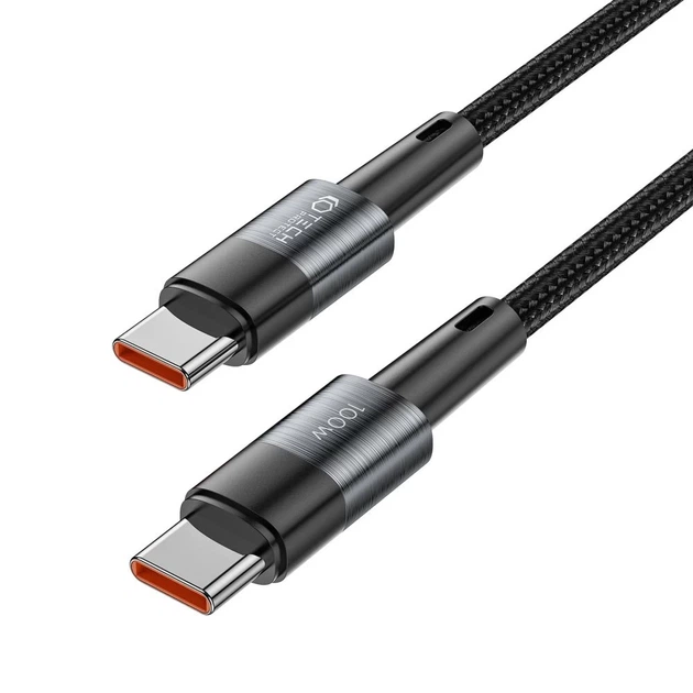 Кабель Tech-Protect UltraBoost USB-C to USB-C 100W 5A 0.25 m Grey (9319456606065) - Фото 2 Кабель Tech-Protect UltraBoost USB-C to USB-C 100W 5A 0.25 m Grey (9319456606065) - зображення 2