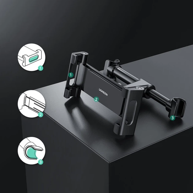 Автодержатель Ugreen Car Holder on the Headrest Black (UGR283) - изображение 7