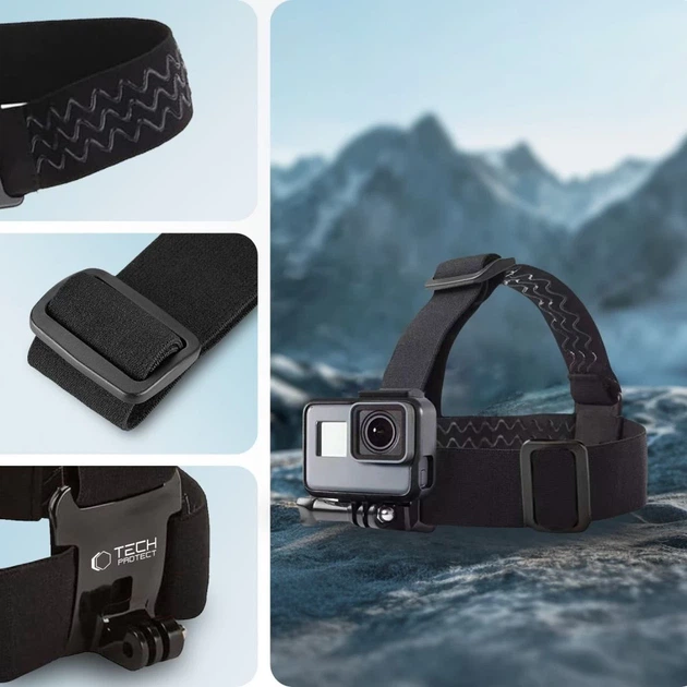 Головне кріплення Tech-Protect GA100 Head Mount для GoPro | DJI Black (5906302371754) - зображення 5