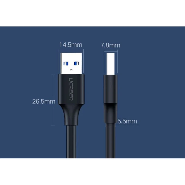 Кабель Ugreen USB-A 2.0 to USB-A 2.0 0.5m Black (6957303813087) - Фото 12 Кабель Ugreen USB-A 2.0 to USB-A 2.0 0.5m Black (6957303813087) - зображення 12