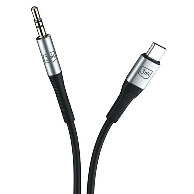 Кабель 3mk AUX USB-C to Jack 3.5 mm 1m Black (5903108528788) - изображение 3
