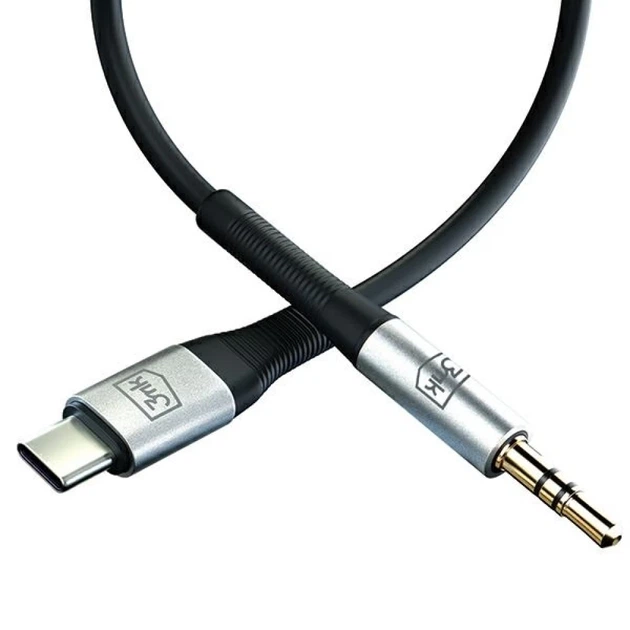 Кабель 3mk AUX USB-C to Jack 3.5 mm 1m Black (5903108528788) - изображение 7